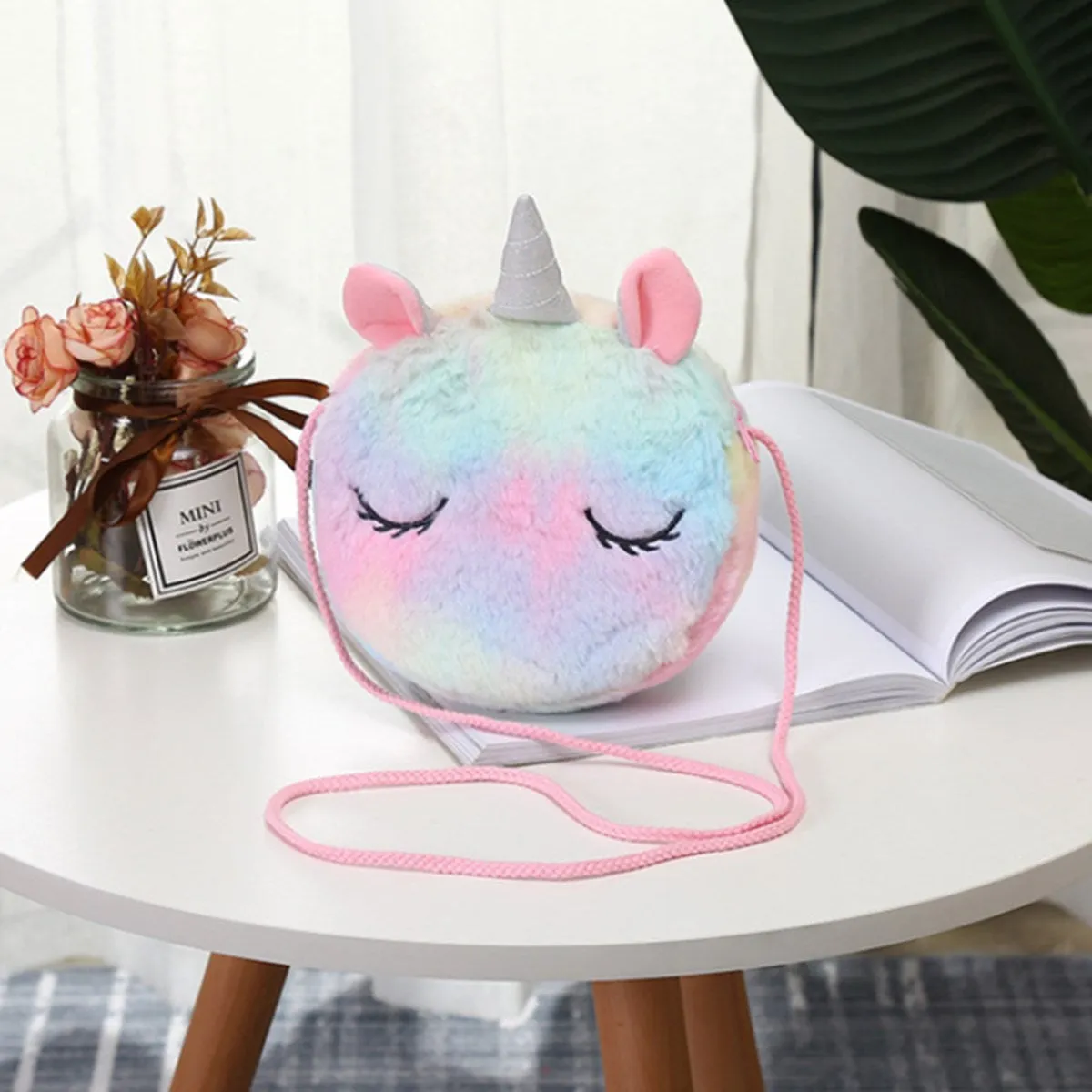 Children's Unicorn Shoulder Bag Toddler Plush Bag Round Purse Girl's Gift