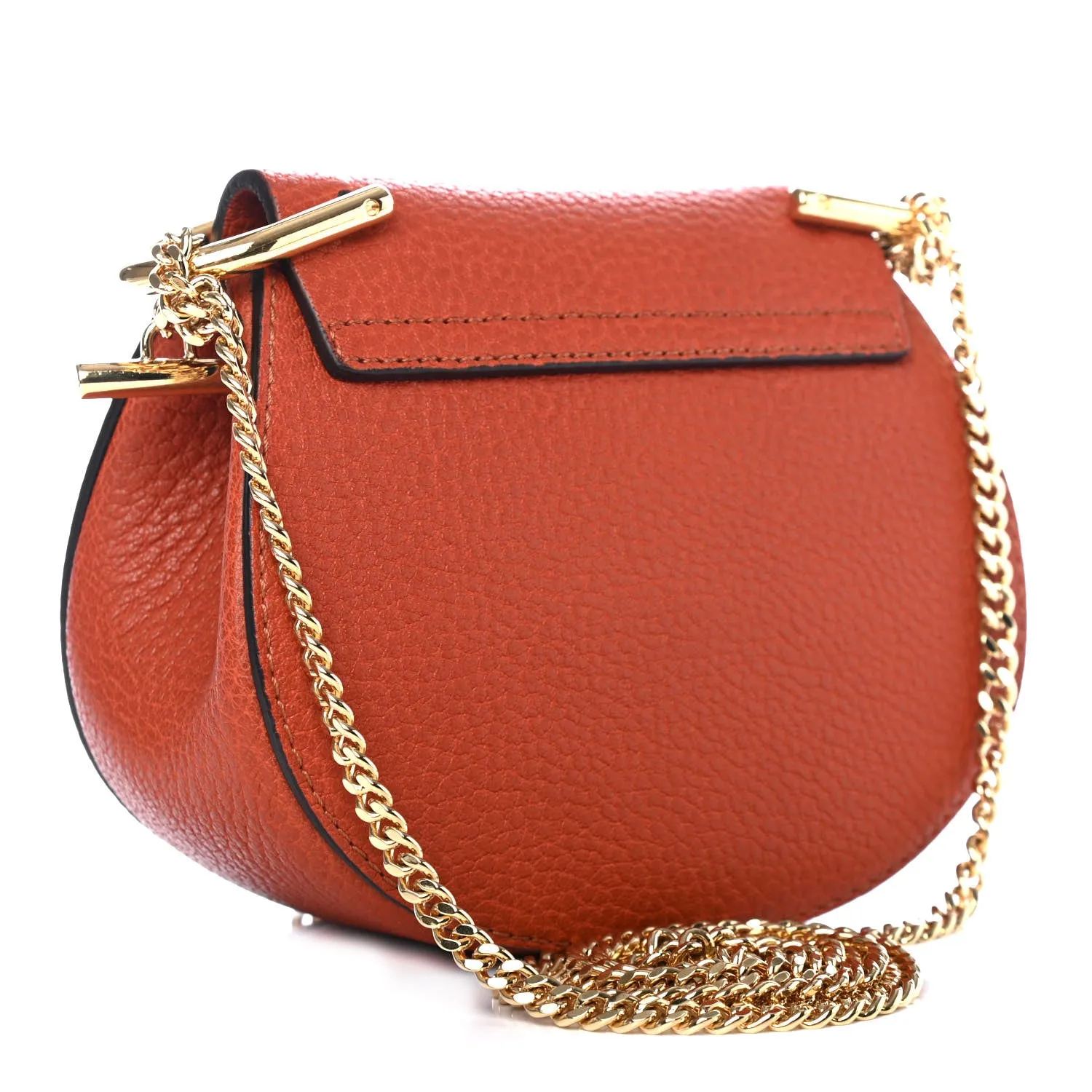 CHLOÉ GRAINED LAMBSKIN LEATHER MINI DREW SHOULDER BAG