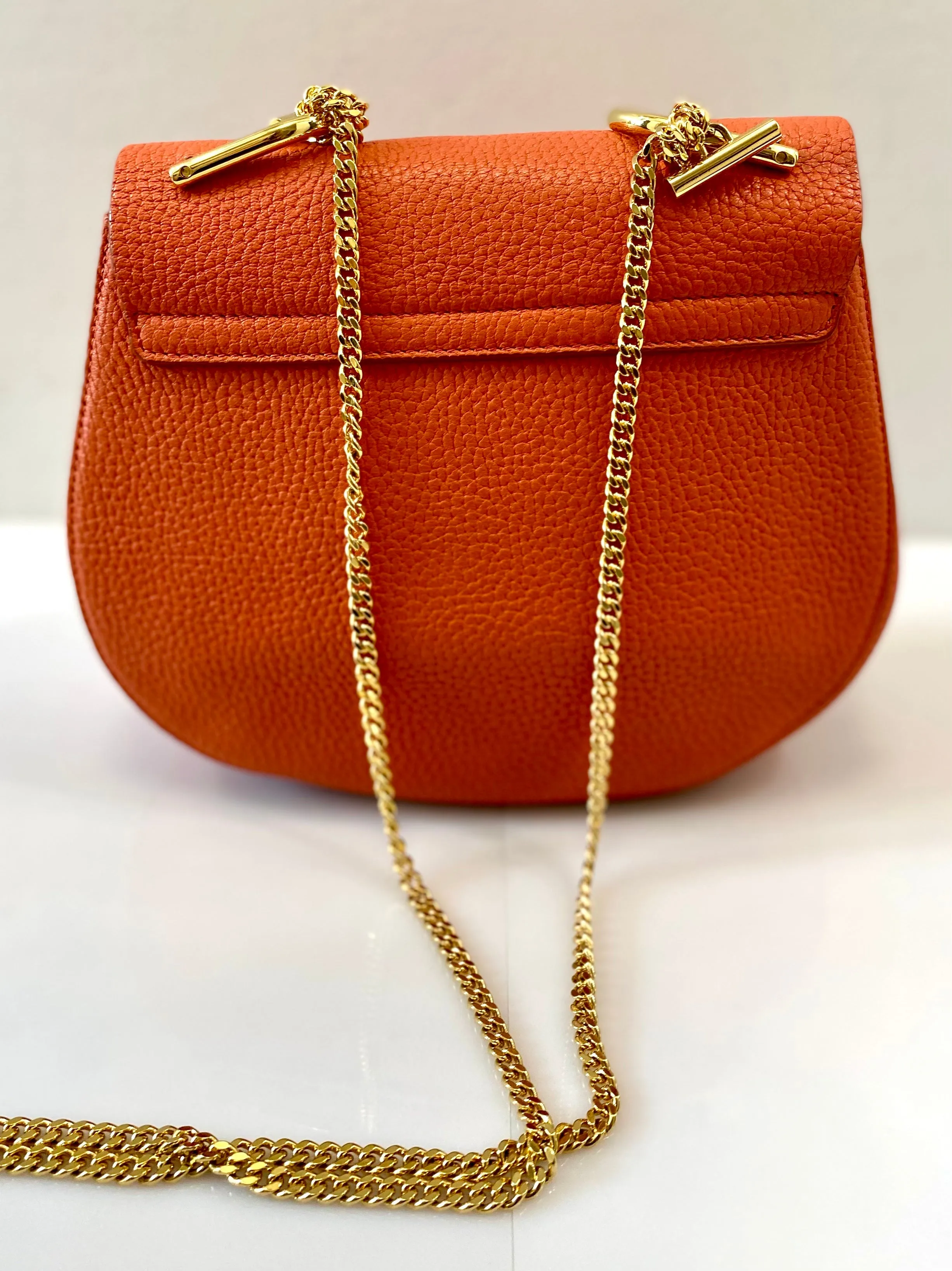 CHLOÉ GRAINED LAMBSKIN LEATHER MINI DREW SHOULDER BAG