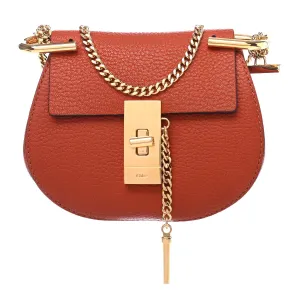 CHLOÉ GRAINED LAMBSKIN LEATHER MINI DREW SHOULDER BAG