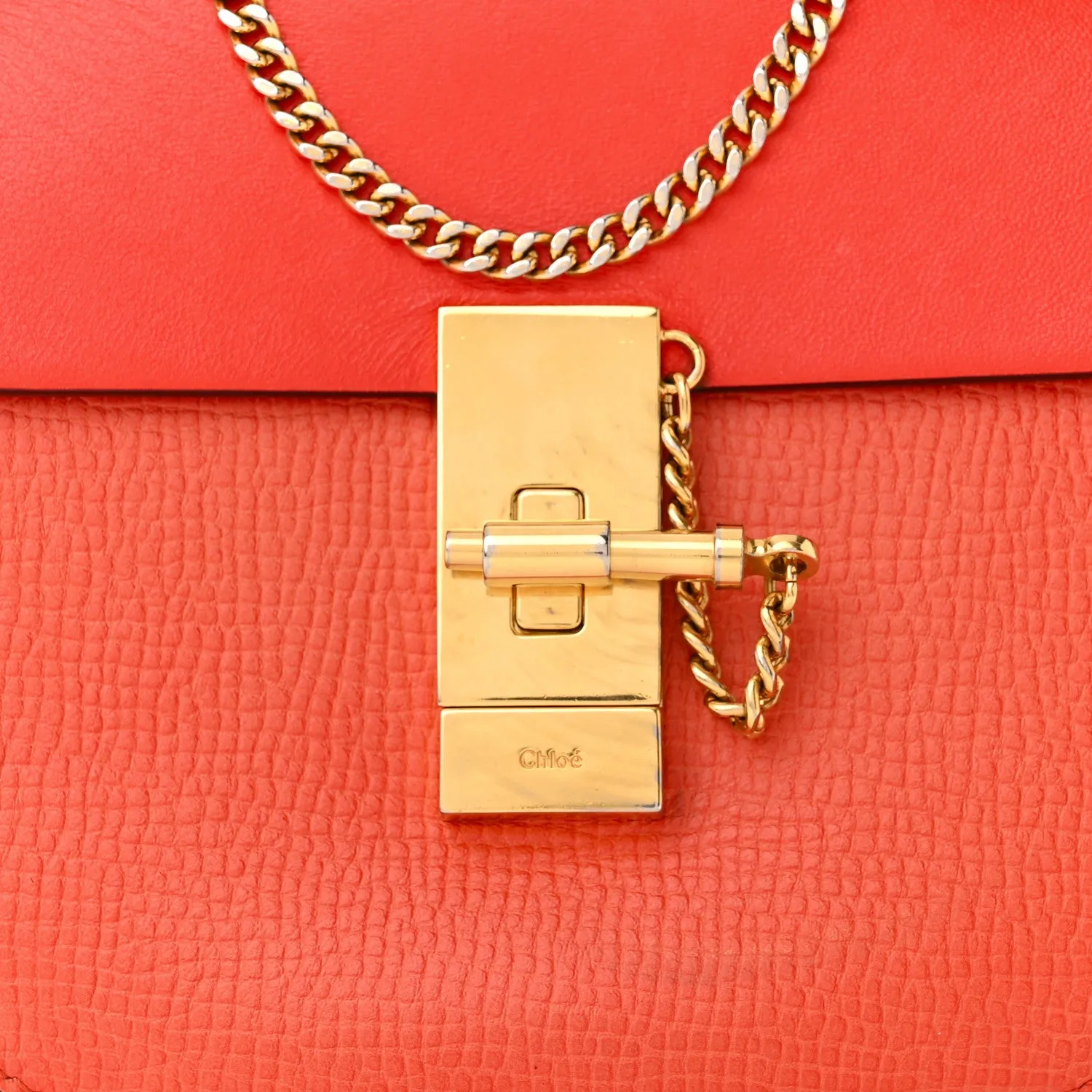 CHLOÉ GRAINED LAMBSKIN LEATHER MINI DREW SHOULDER BAG