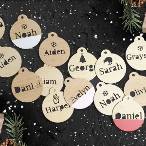 Christmas Baubles Personalised Dipped