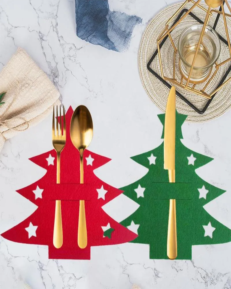 Christmas Decorations Felt Tableware Bag Fork Spoon Bag Decoration