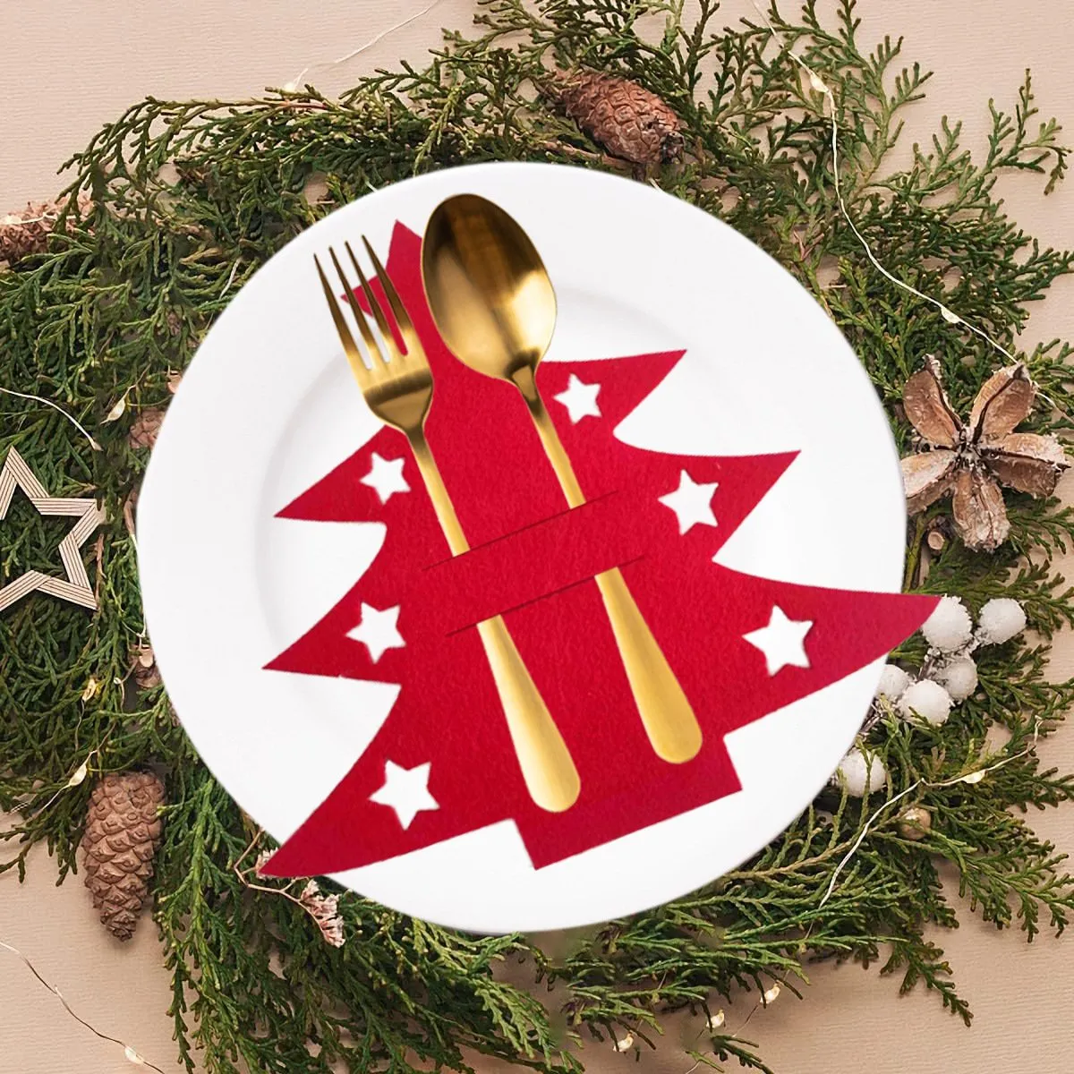 Christmas Decorations Felt Tableware Bag Fork Spoon Bag Decoration