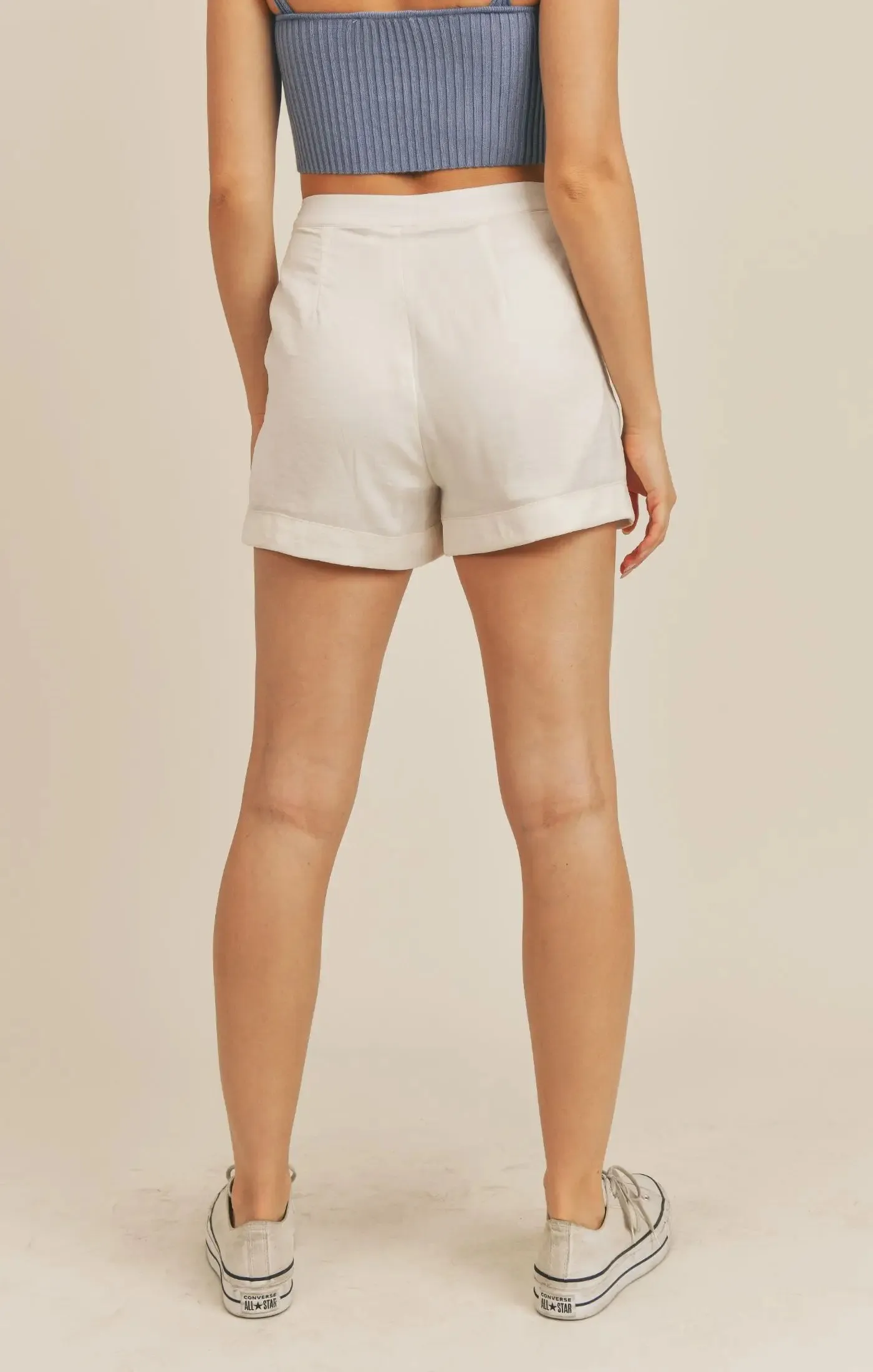 Cream Friendly Face Shorts