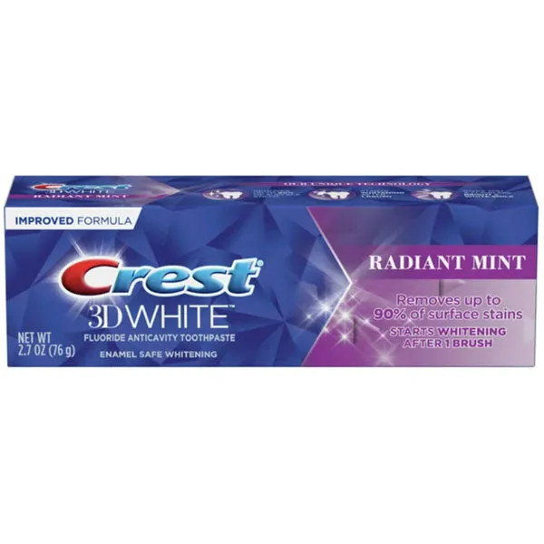 Crest 3D White, Whitening Toothpaste Radiant Mint, 2.7oz