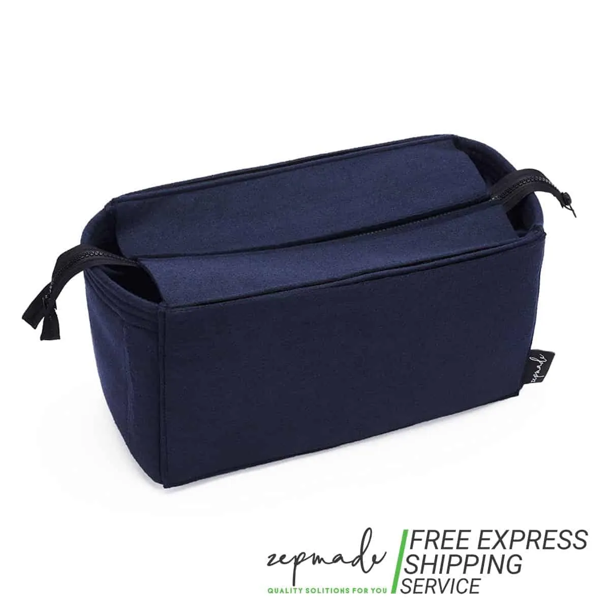 Custom Size Bag Organizer with Zipper Top Closure and Double Bottle Holders