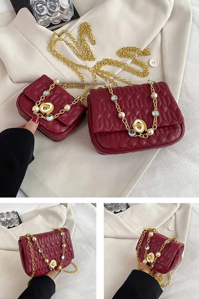 CUTE PEARL CHAIN SHOULDER BAG CWAB0471