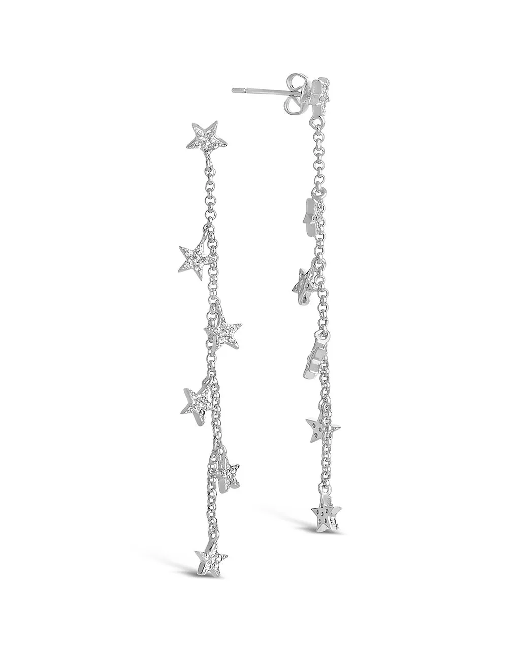 CZ Star Drop Earrings