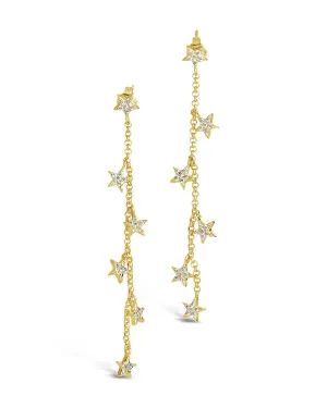 CZ Star Drop Earrings