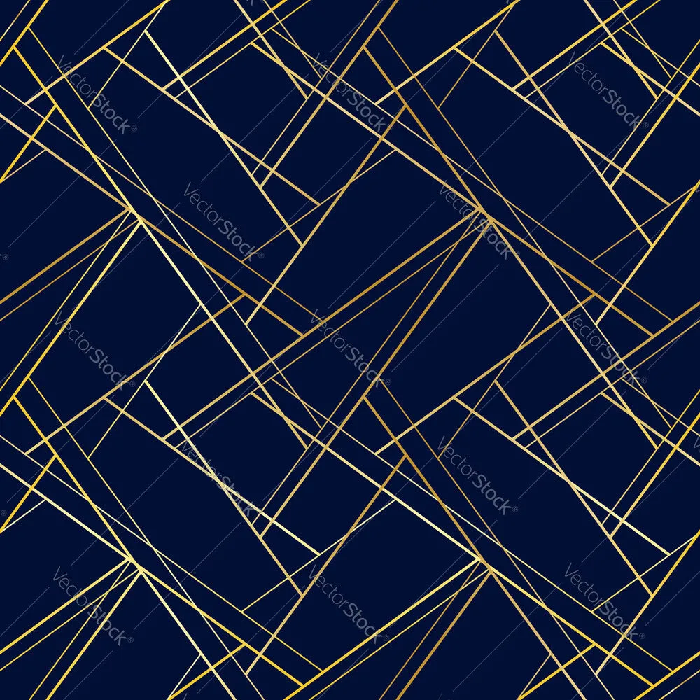 Dark Blue Art Deco Modern Lines Pattern