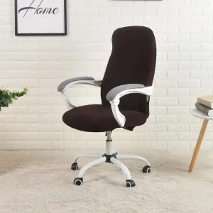 Dark Brown Jacquard Office Chair Cover