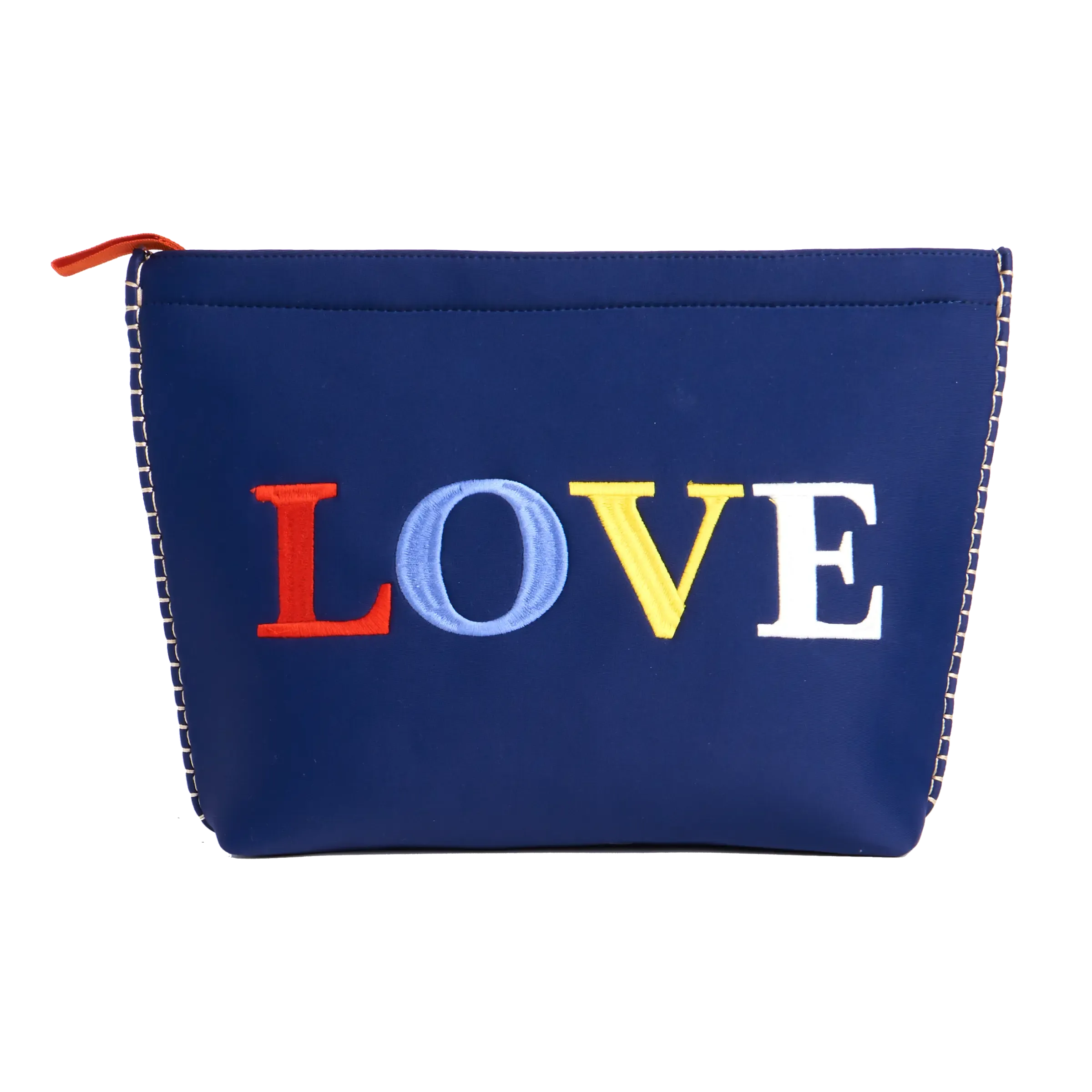 DARK NAVY LOVE EMBROIDERY  - SKIPPER POUCH