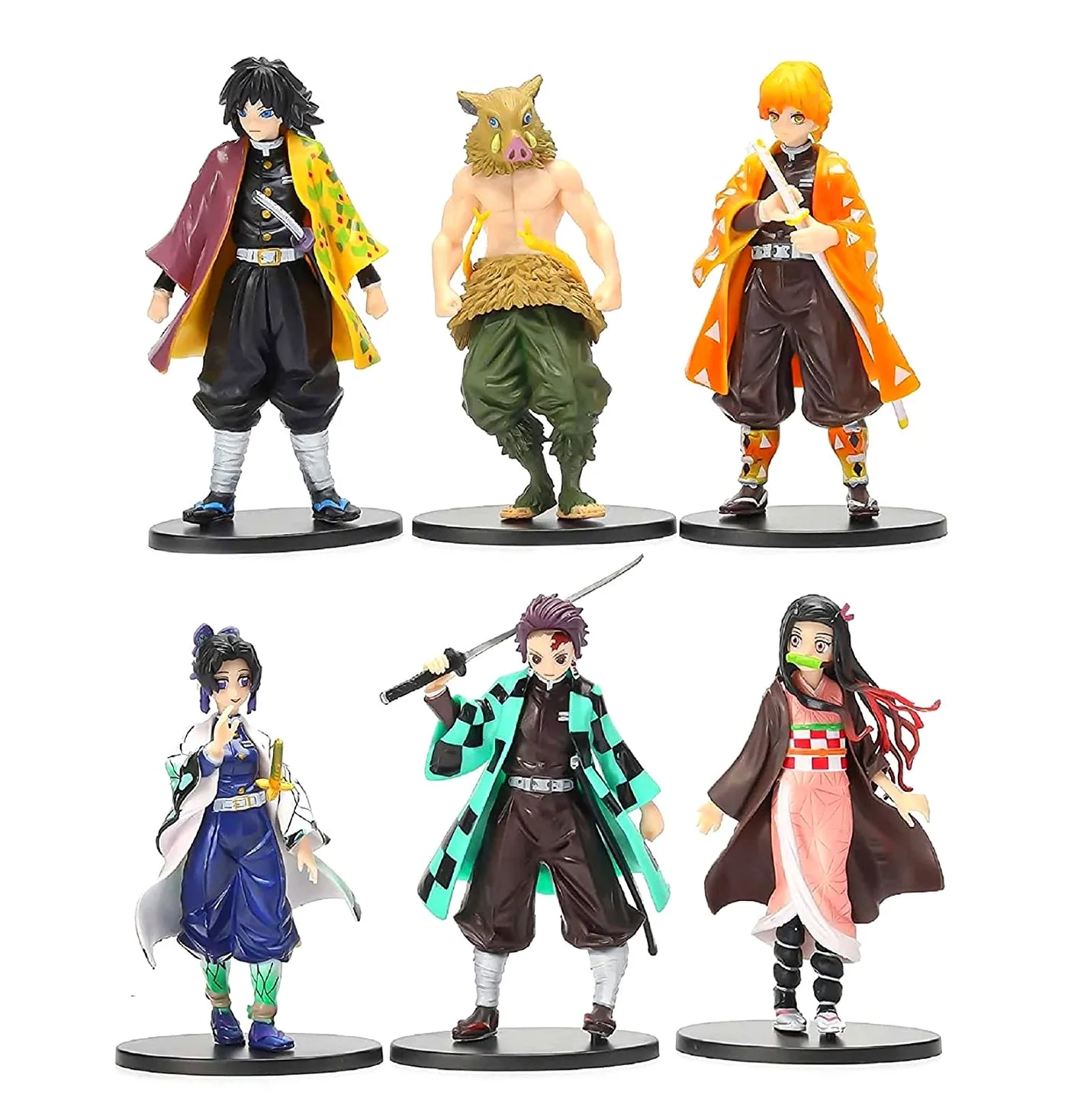 Demon Slayer Anime Set Of 6 Big Size Action Figures PVC Models Anime Figurines | 16 Cms |