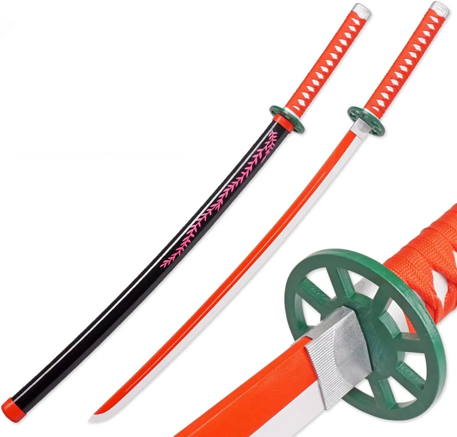 Demon Slayer Nezuko Kamado Whip Nichirin Blade Wooden Katana for Cosplay 105 Cms Wooden Sword (105 Cms)