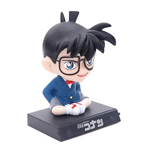 Detective Conan Blue Bobblehead With Mobile Holder For Cars | 14.5 CMS |