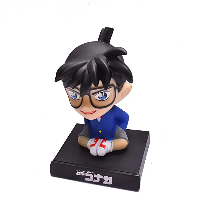 Detective Conan Blue Bobblehead With Mobile Holder For Cars | 14.5 CMS |