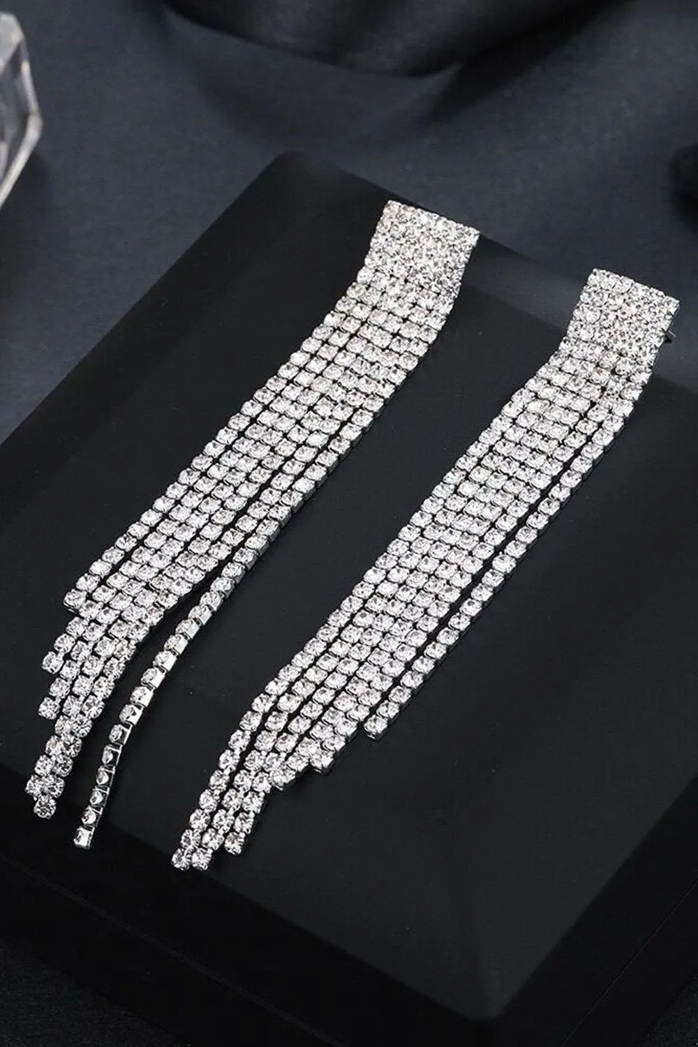 Diamond Exaggerated Tassel Earrings