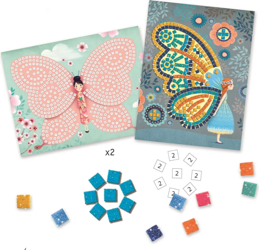 Djeco Art   Craft Mosaics - Butterflies