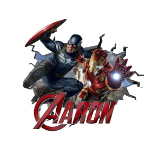 DK Decors Captain America and Iron Man | Decorative Wall Sticker for Living Room, Bedroom, Office, Hall and Home Decor