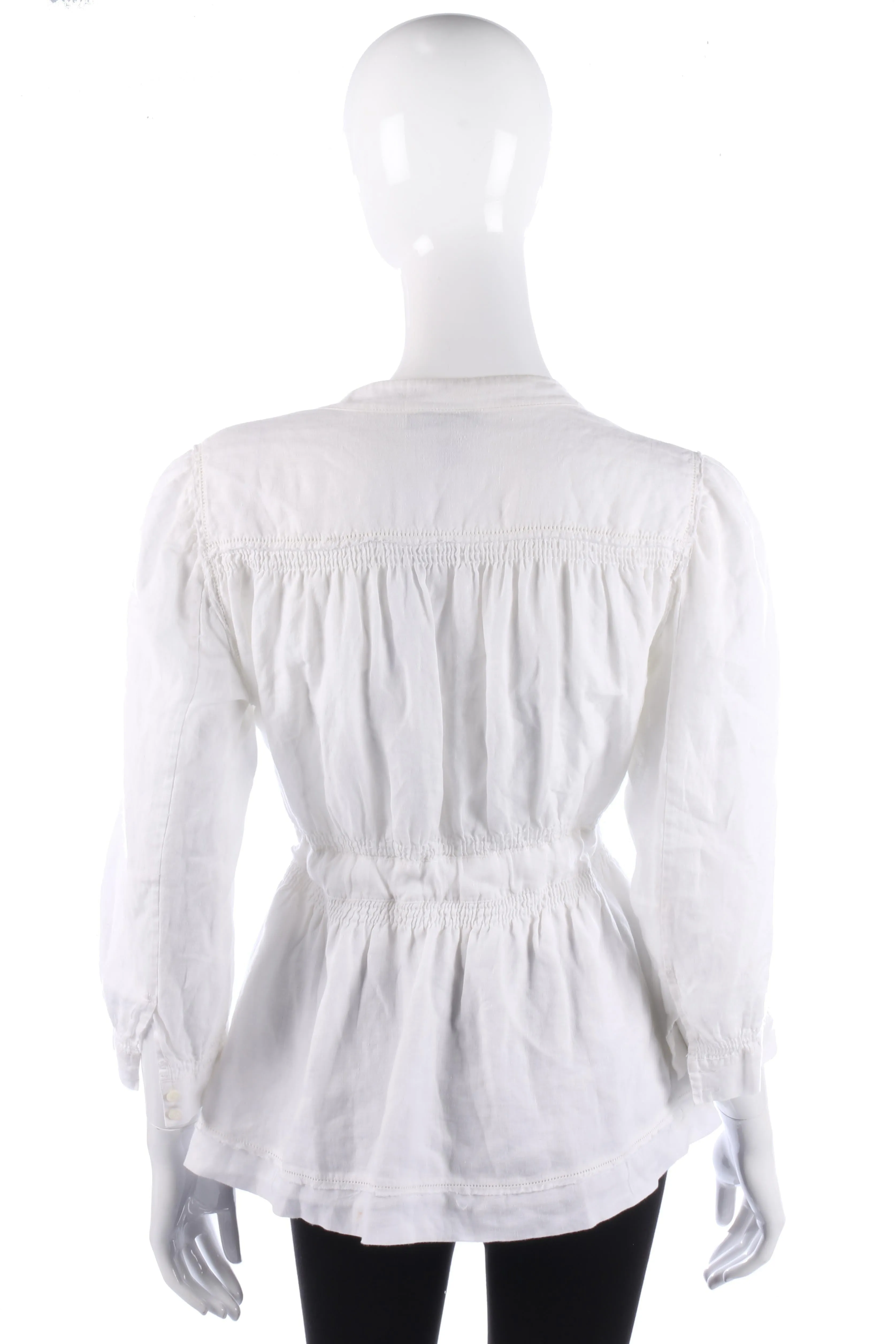 DKNY Jacket White Linen with Tie Waist Size 8 (M)