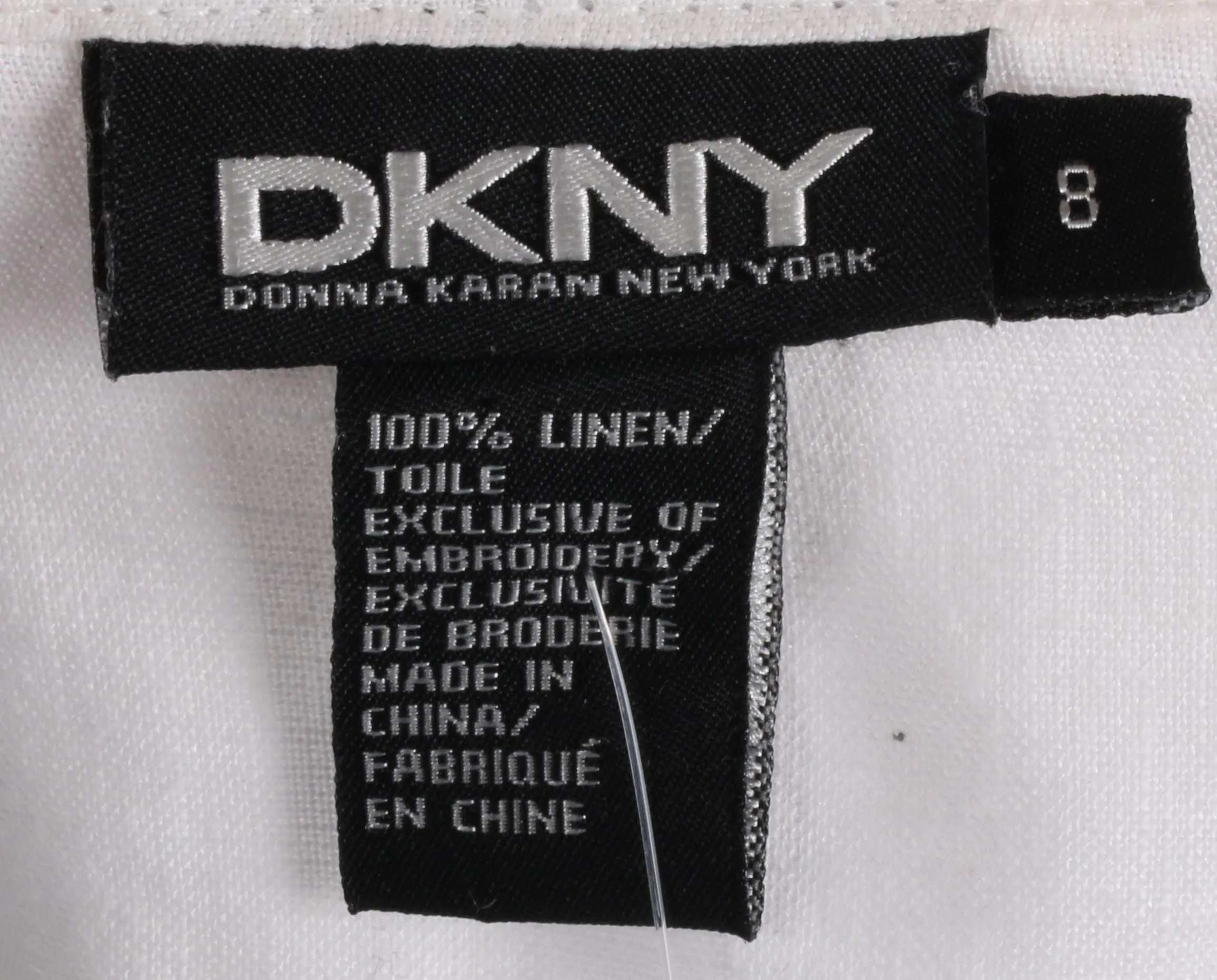 DKNY Jacket White Linen with Tie Waist Size 8 (M)