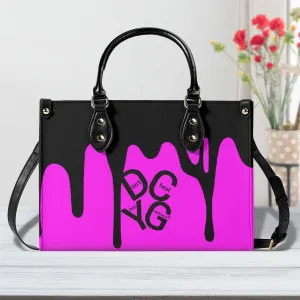 DRIP LO  Black Logo & Pink Multiple Sizes Upgraded Luxury Women PU Leather Handbag