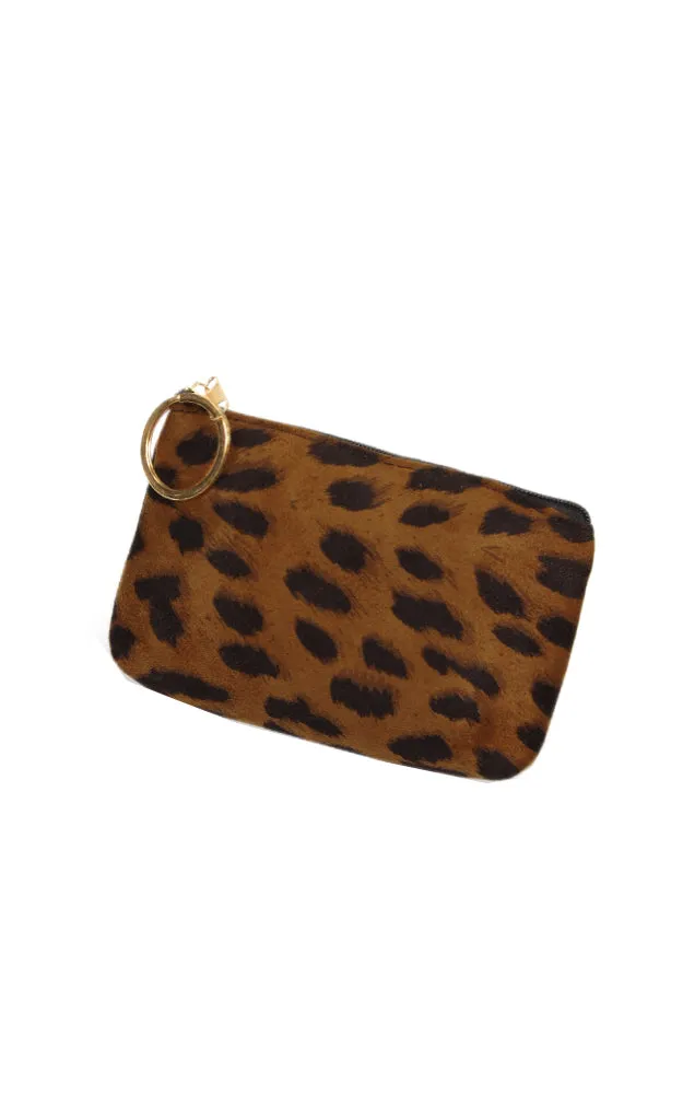 EABG9378 Tan Leopard Crossbody Clutch Bag