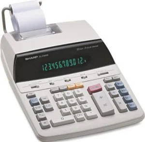 El2192Rii Two-Color Roller Printing Calculator 12-Digit Fluorescent Black/Red