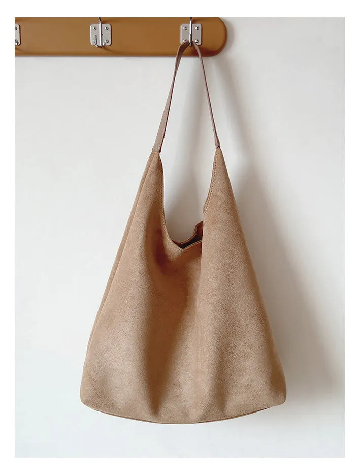 Elena Handbags Simple Suede Tote Bag