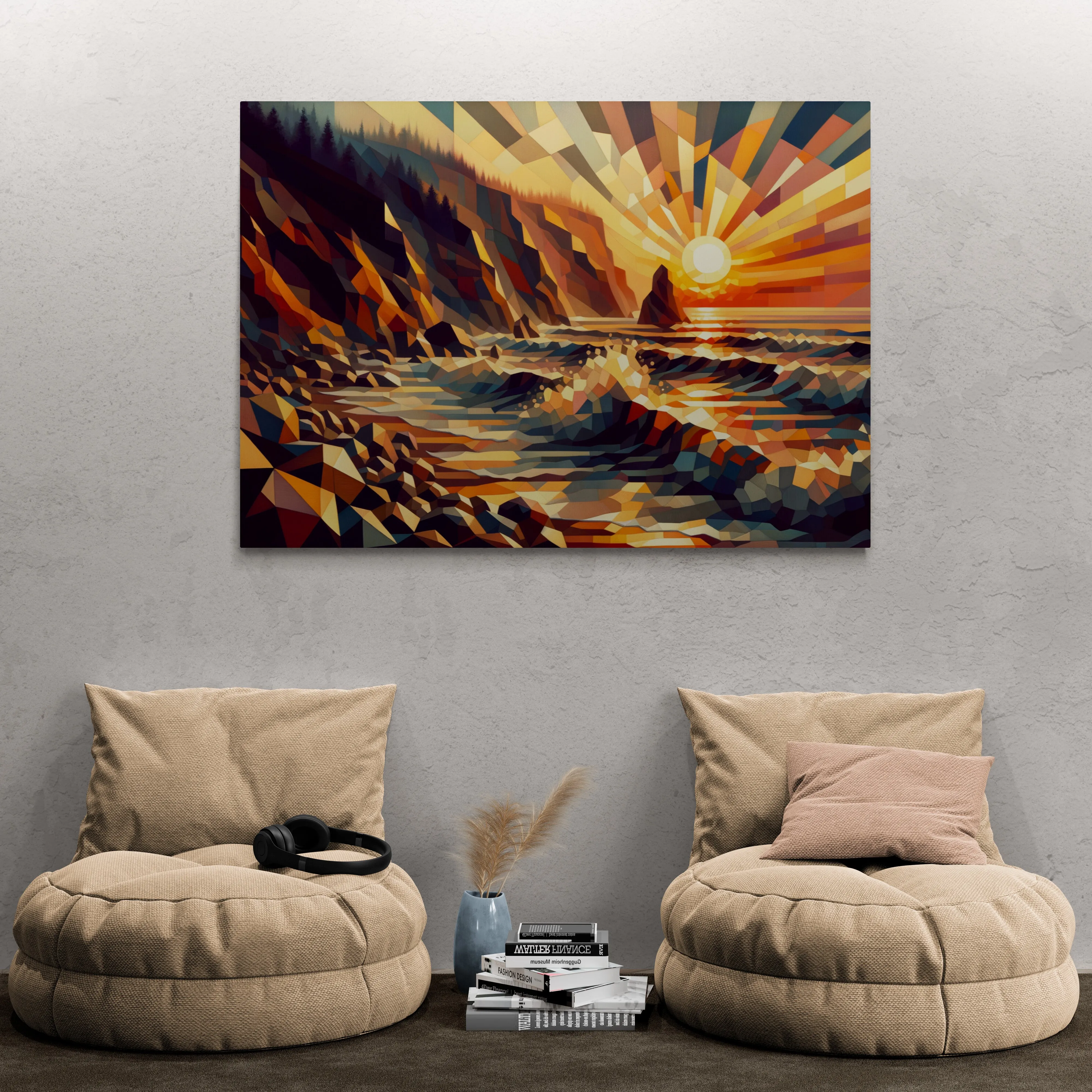 Enchanting Cubist Coast - War Art Canvas