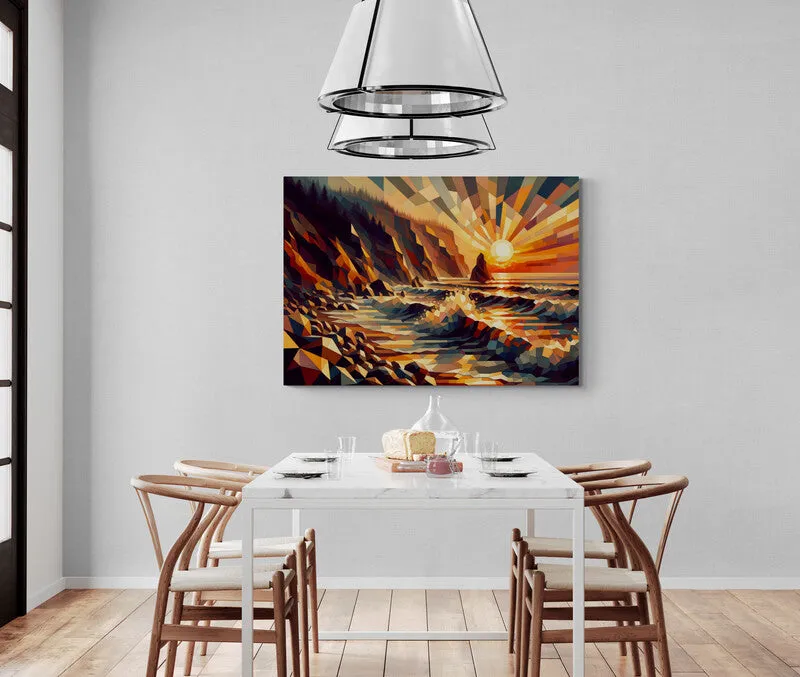 Enchanting Cubist Coast - War Art Canvas