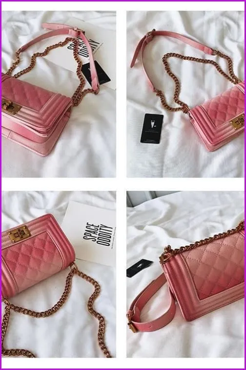 Fashion Gradient Chain Leather Cross Body Bag F106