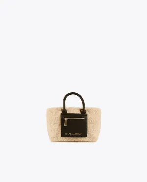 Faux shearling crossbody bag