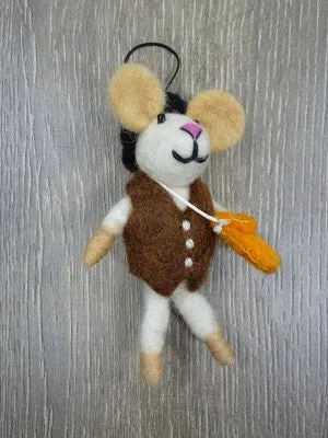 Felt Mouse with Hat and Scarf