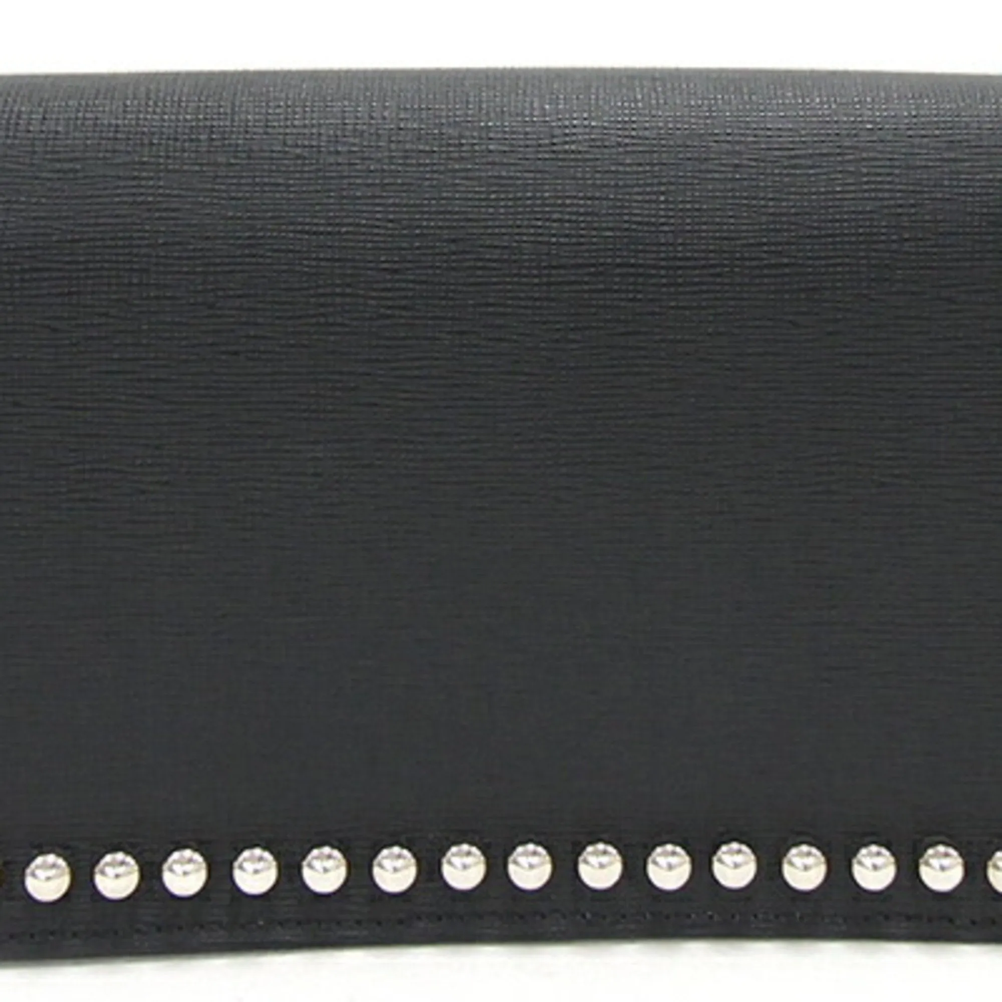 FENDI Chain Karl Lagerfeld 8M0346 Black Leather Shoulder Studs Ladies