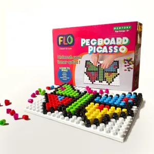 FLO Toys Peg Board Picasso Learning Kit For Kids Ages 6 