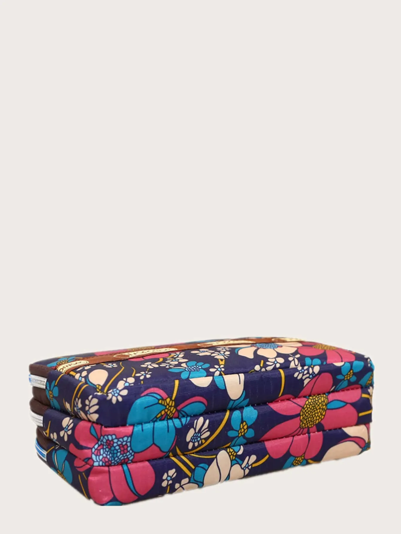 Floral Graphic Clutch Bag With Wristlet