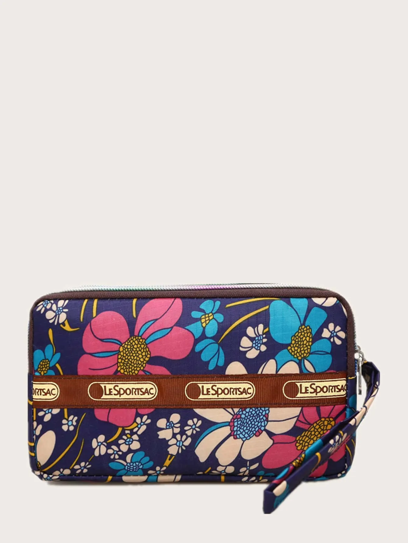 Floral Graphic Clutch Bag With Wristlet