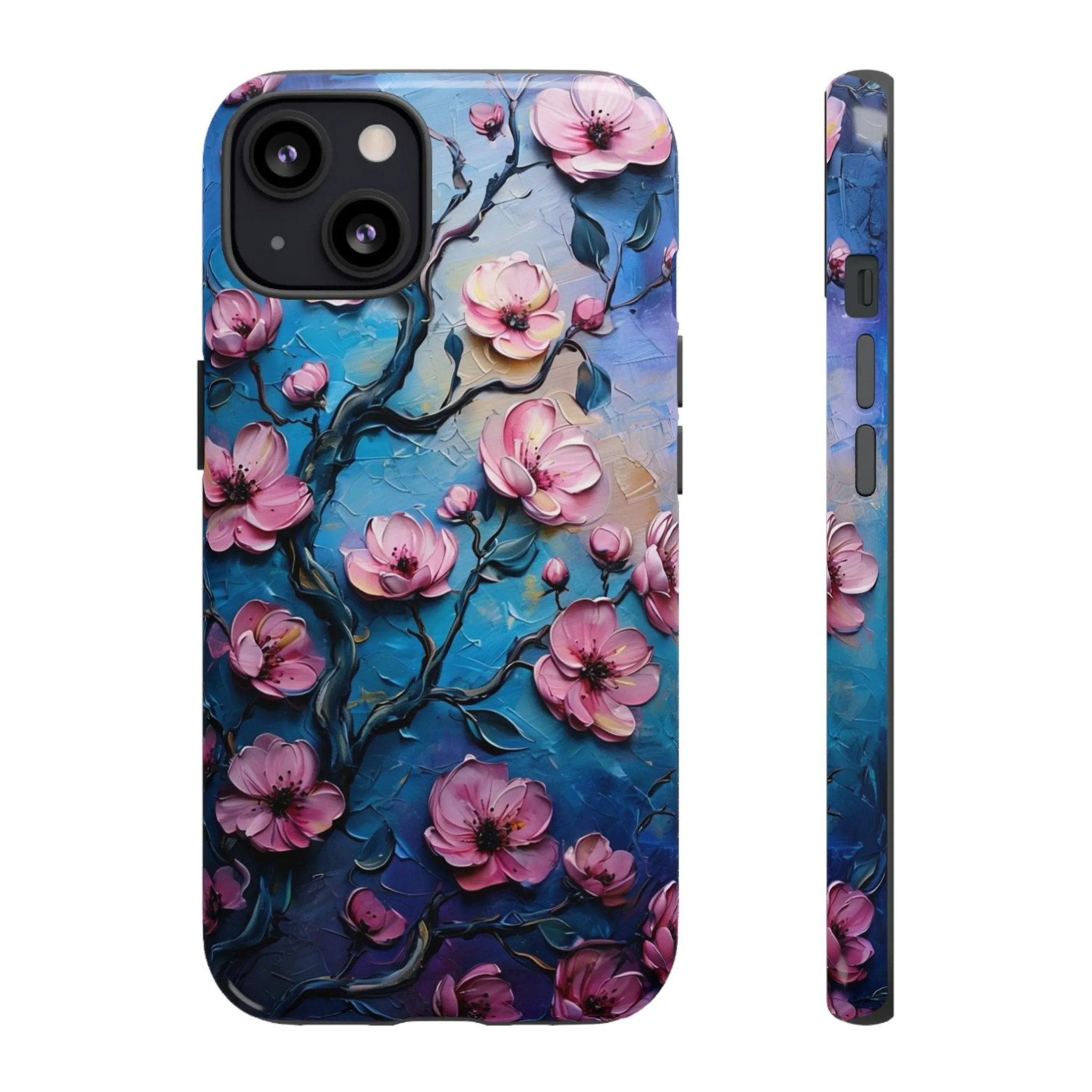 Floral Phone Case, Tough Cases with Pink Flower Design, Artistic Phone Cover, Unique Gift for Her, iPhone Case - Protective Phone Cover,