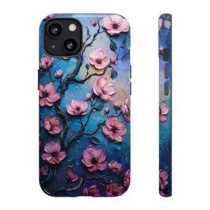 Floral Phone Case, Tough Cases with Pink Flower Design, Artistic Phone Cover, Unique Gift for Her, iPhone Case - Protective Phone Cover,