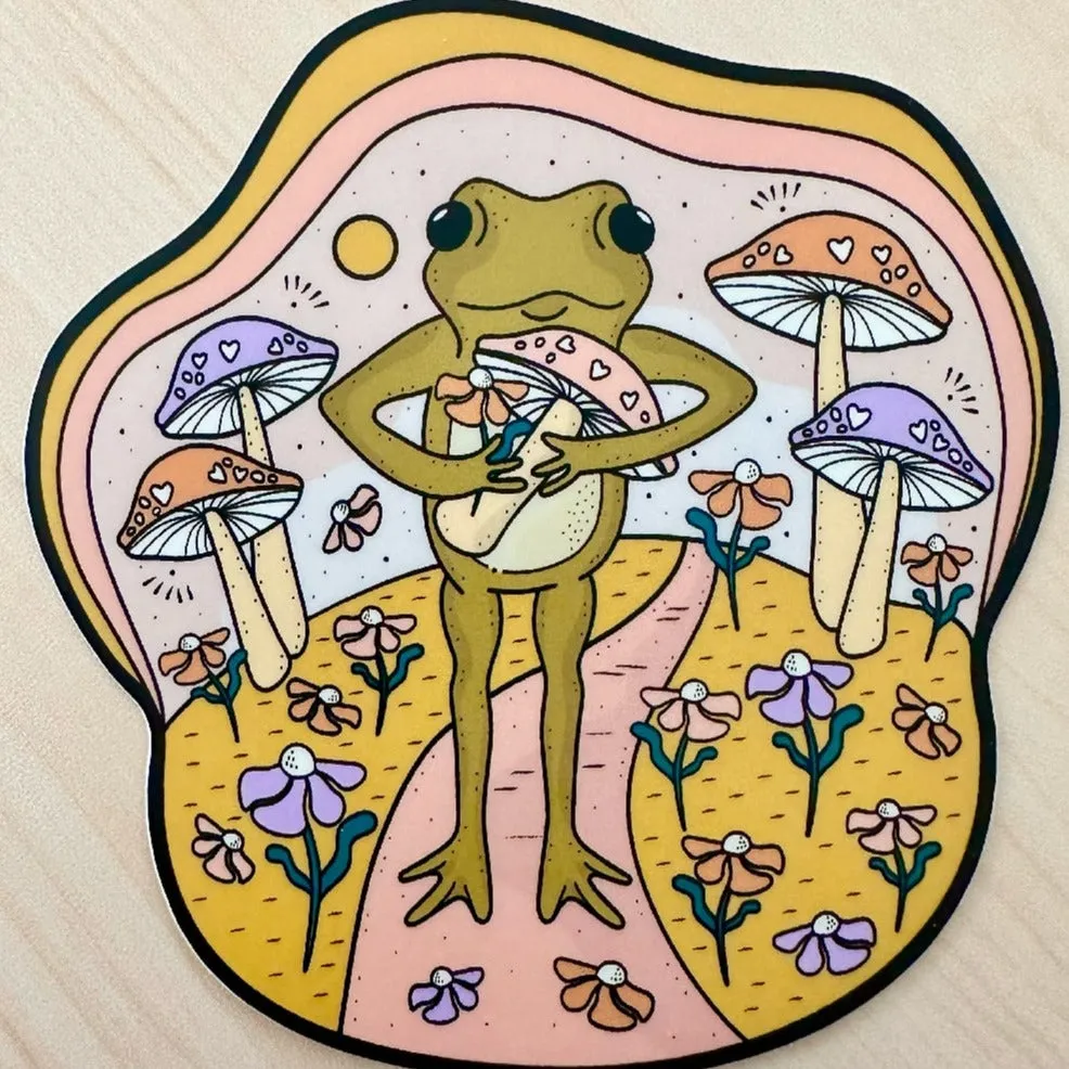 Friendly Froggy Vinyl Sticker