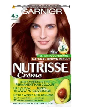 Garnier Nutrisse Creme Permanent Nourishing Hair Colour 4.5 Auburn