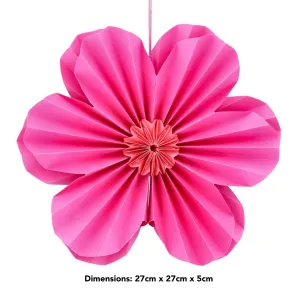 Gisela Graham 27cm Pink 6 Petal Large Flower Hanging Decoration