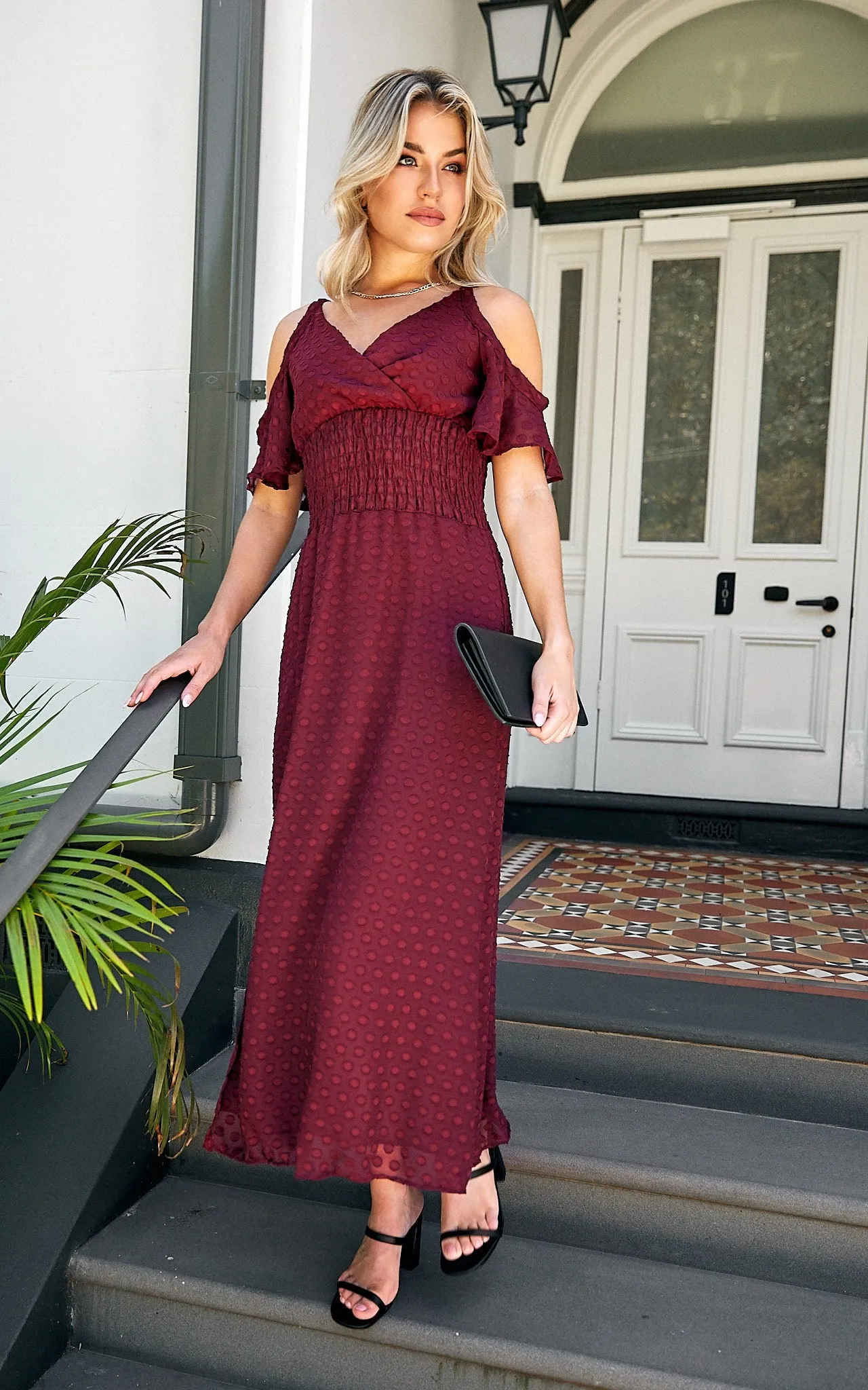 Goddess Dress - Burgundy Texture