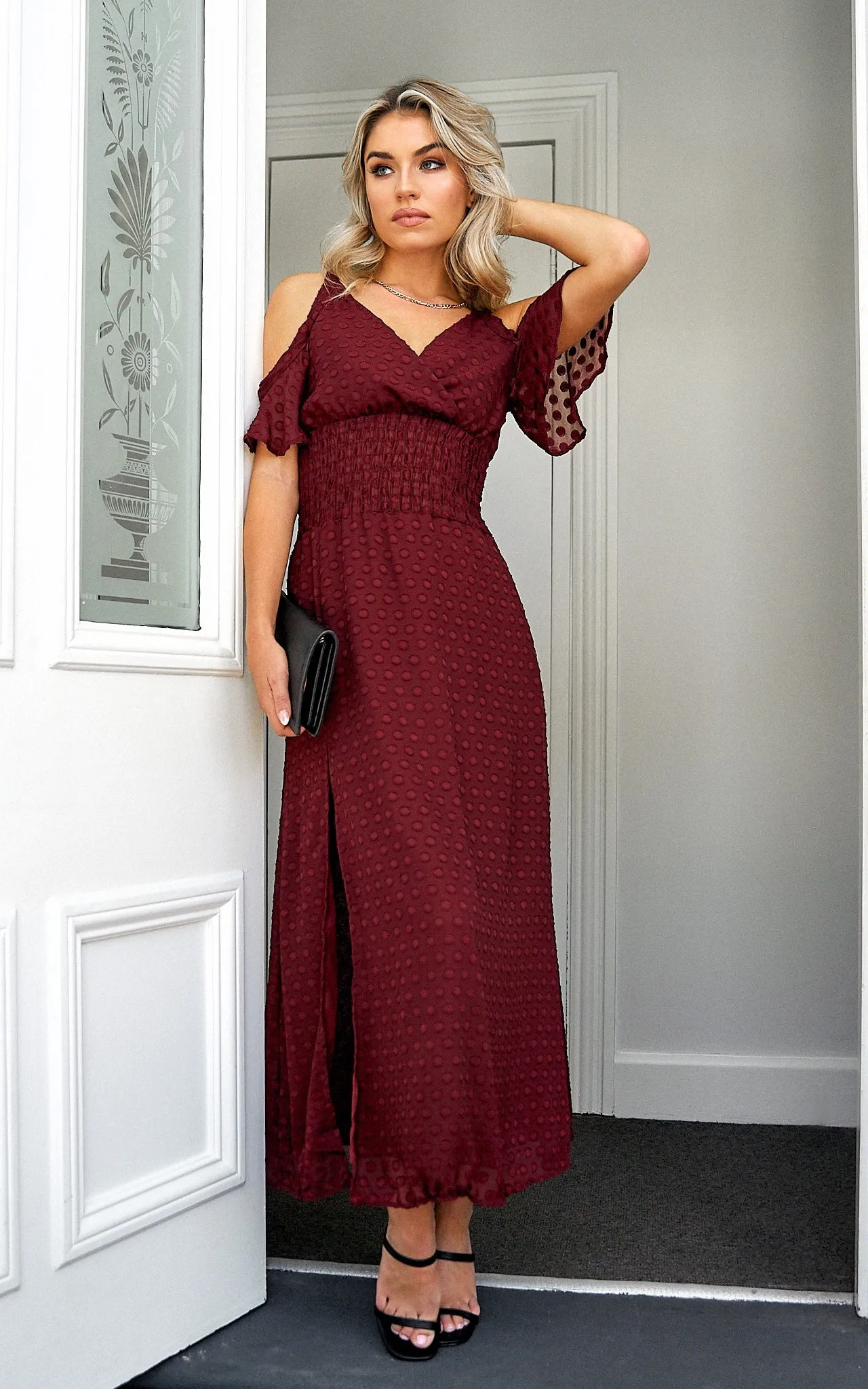 Goddess Dress - Burgundy Texture