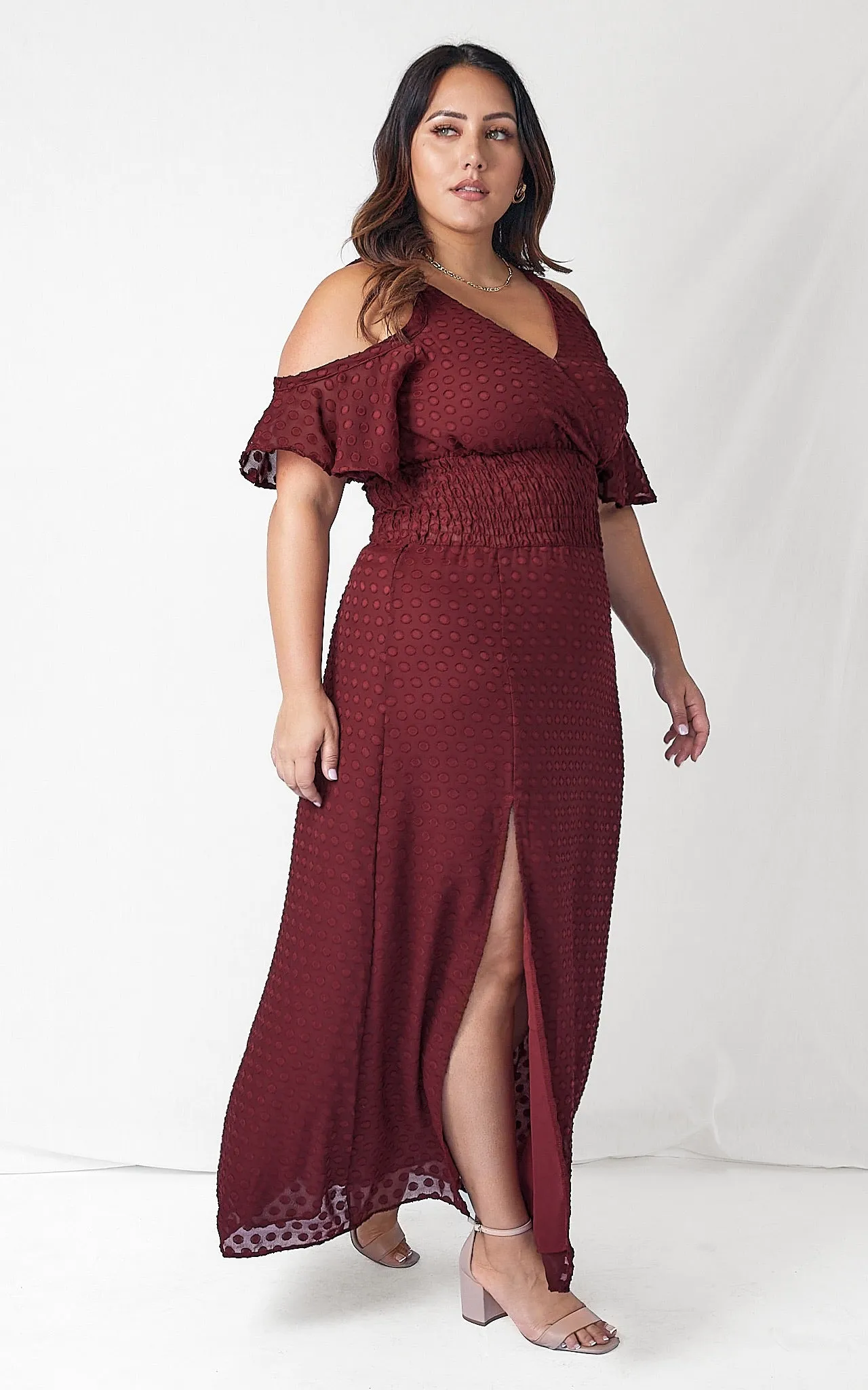 Goddess Dress - Burgundy Texture