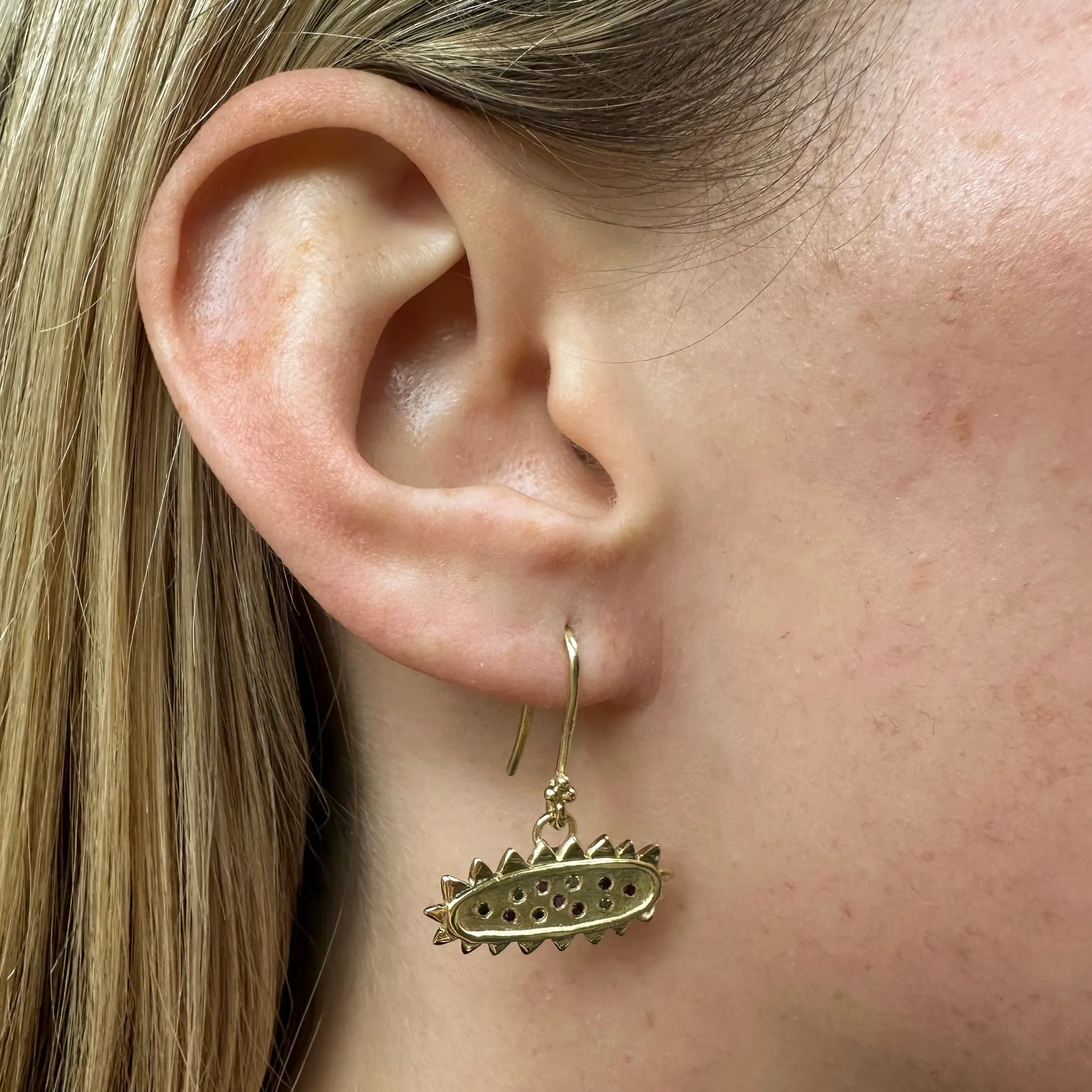 Gold & Diamond Amulet Earrings