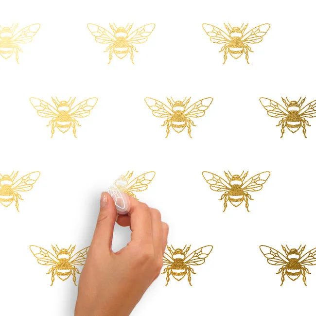 Gold Bee Peel And Stick Wall Decals