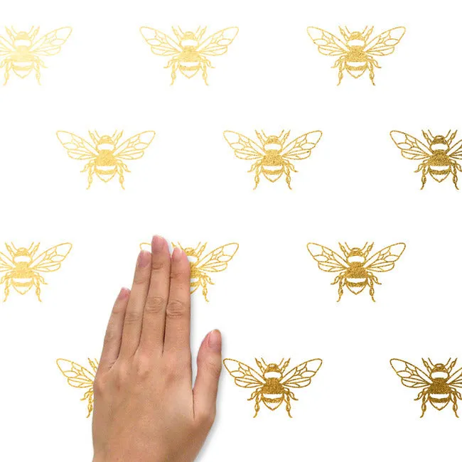 Gold Bee Peel And Stick Wall Decals